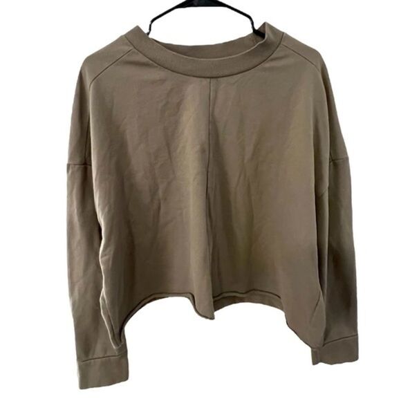 RDI Army Green Long Sleeve Long Crop Top - Picture 1 of 3